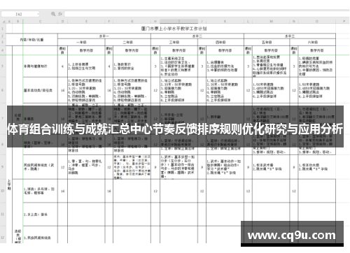 体育组合训练与成就汇总中心节奏反馈排序规则优化研究与应用分析